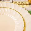 Lullaby 60PCS Light Yellow Scalloped Plastic Plates, Disposable Elegant Plates Include 30pcs Dinner Plate 10.25", 30pcs Plastic Dessert Plate 7.5", Perfect for Wedding and Party view 3