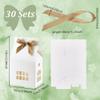 AHANDMAKER 20pcs Bowknot House Shaped Gift Boxes Candy Boxes with Tan Polyester Ribbon Wedding Favor Packing Decoration White Gable Bakery Packaging for Party Ornament Container Gift Giving view 2