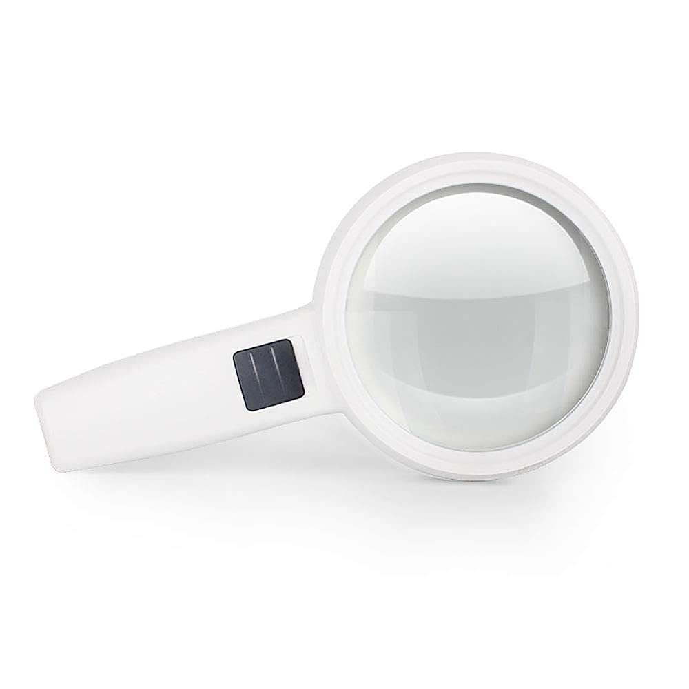 Magnifying Glass, with Light 30X Handheld Large Led Illuminated Lighted Magnifier for,with a Lens Cloth Bag Magnifier/White