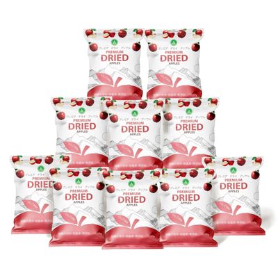 Arashan Premium Dried Apples 100% Natural, No Sugar Added, Vegan & Gluten-Free Healthy Snack 50g (Pack of 10)