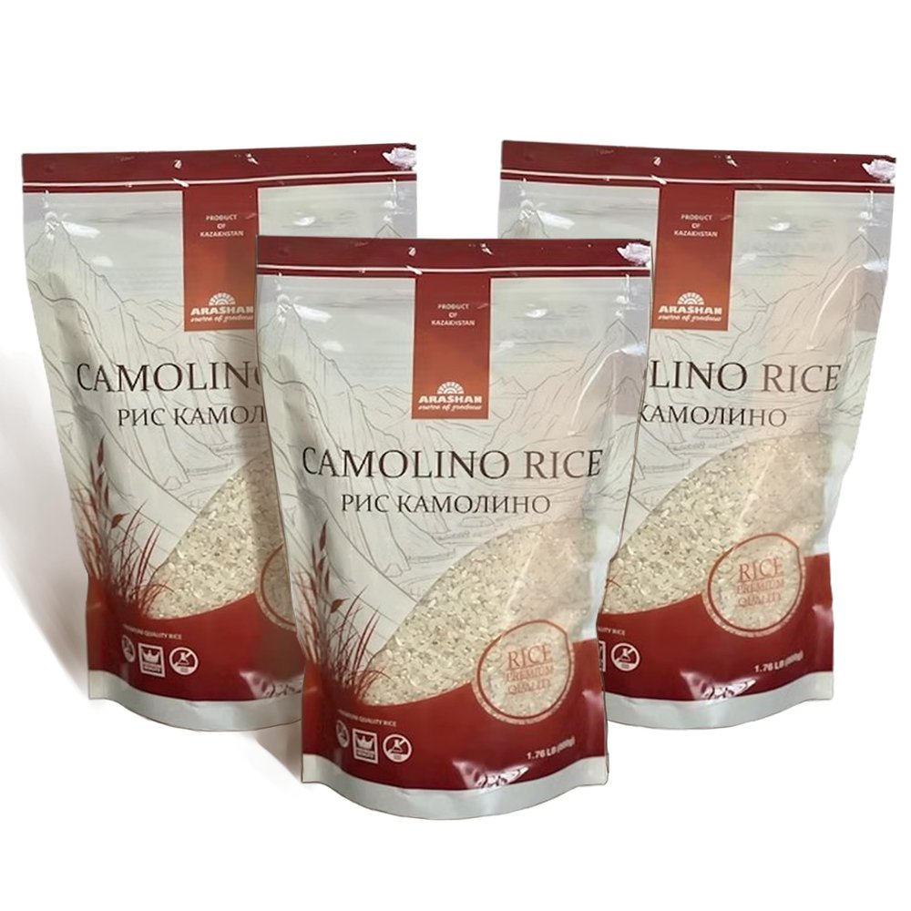 ARASHAN Premium Camolino Rice from Kyrgyzstan | Authentic Central Asian Rice | Naturally Grown | Fluffy Texture | Great for Pilaf, Side Dishes & Everyday Cooking| 3 Pack (1.76 lb Each, 5.28 lb Total)