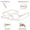 aisswzber Oval Blue Light Blocking Glasses Retro Round Frame Computer Eyewear for Women Men view 2