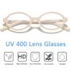 aisswzber Oval Blue Light Blocking Glasses Retro Round Frame Computer Eyewear for Women Men view 4