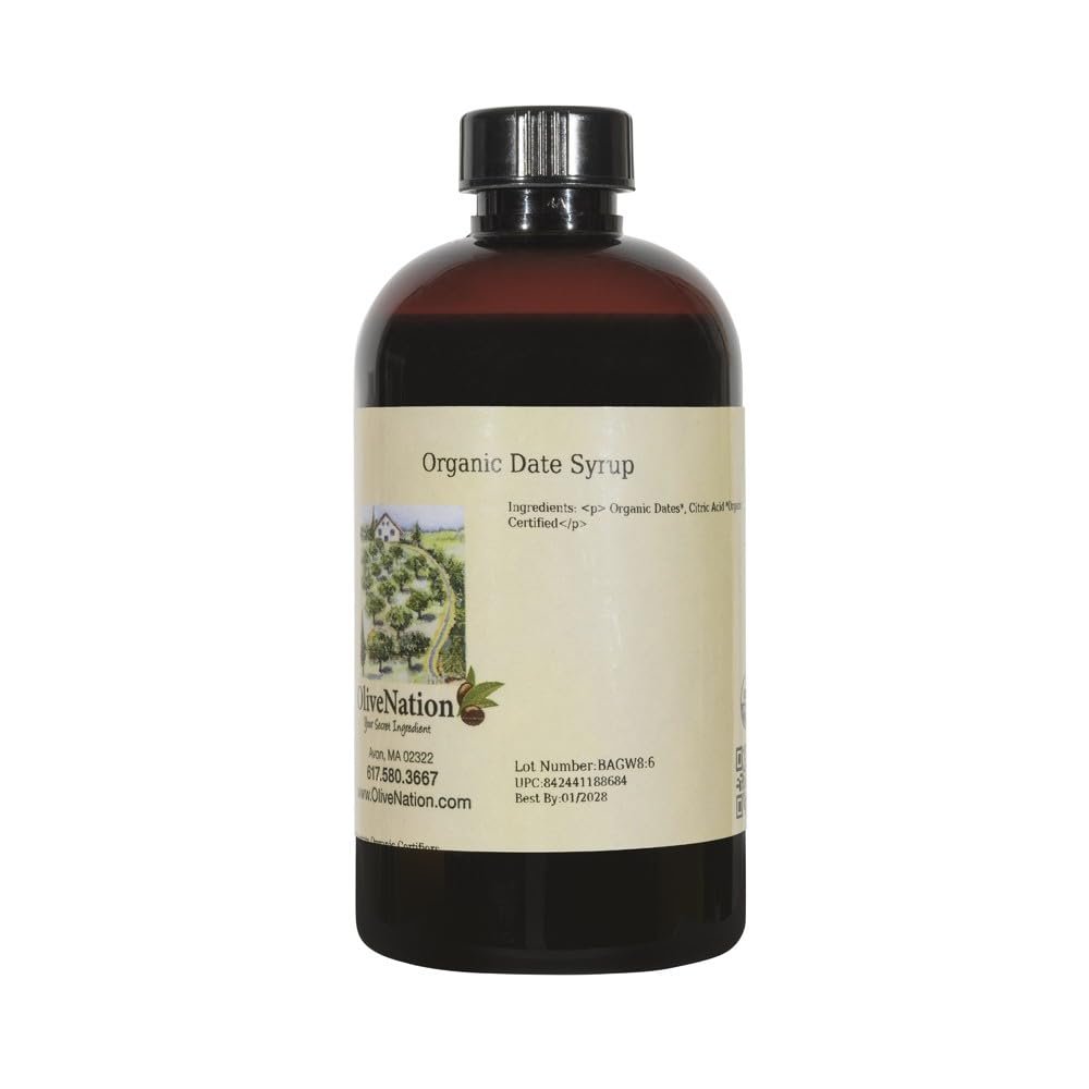 Date Honey Organic, OliveNation Organic Date Syrup for Baking, Cooking, Sweetener (8.00oz)