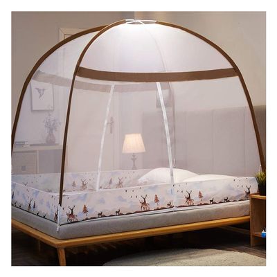 Bed Mosquito Net, Nets Folding Double Door with Bottom Moustiquaire Bed Zipper Anti Mosquito Bites for Adult Travel (4,1.2 * 2m)