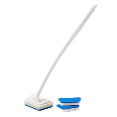 Extendable Shower Scrubber, Bathroom Tub Cleaner Brush with Long Handle for Cleaning Shower Bathroom Vessel Sinks Toilet Wall Floor