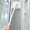 Extendable Shower Scrubber, Bathroom Tub Cleaner Brush with Long Handle for Cleaning Shower Bathroom Vessel Sinks Toilet Wall Floor view 2