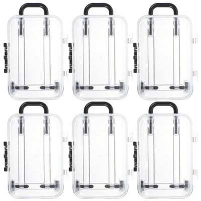 ABOOFAN 6pcs Mini Suitcase Party Favor Box Clear Mini Luggage Storage Container Tiny Travel Jewelry Candy Boxes Home Decor