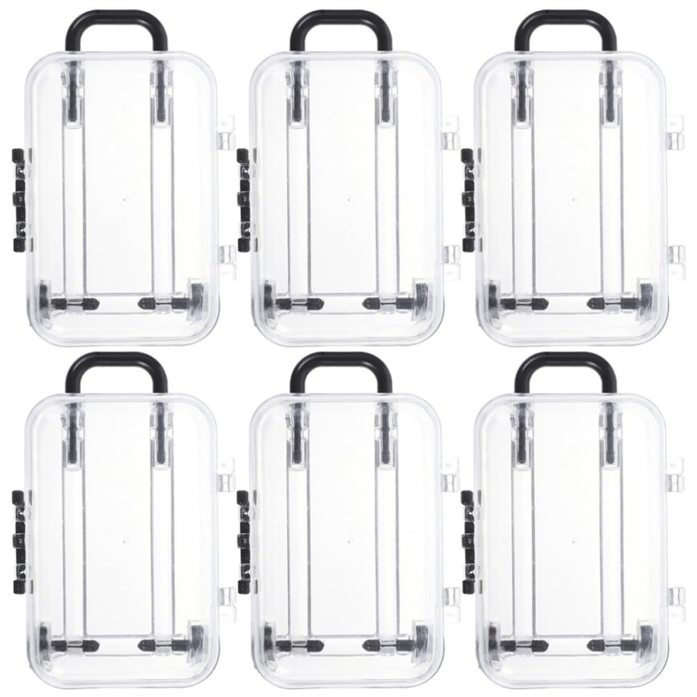 ABOOFAN 6pcs Mini Suitcase Party Favor Box Clear Mini Luggage Storage Container Tiny Travel Jewelry Candy Boxes Home Decor
