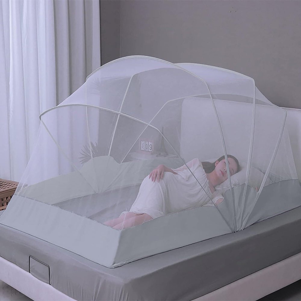 Portable Mosquito Net, Easy to Install and Clean, Suitable for Travelling, Camping and Outdoor Use(Grey,190x135x95cm)