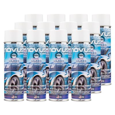 NOVUS 1802 | Glass Cleaner Spray | Powerful Foaming Glass Cleaner, Streak-Free Shine for Home and Auto | Safe for All Glass Surfaces - 19 Ounces (12 Pack)