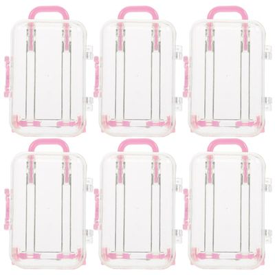ABOOFAN Mini Suitcase Candy Boxes 3x2x1.5In Clear Plastic with Telescopic Handle & Wheels for Easy Carrying, Transparent View for Treats or Keepsakes for Wedding, Bridal Shower, Travel-Themed Part