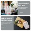ABOOFAN Mini Suitcase Candy Boxes 3x2x1.5In Clear Plastic with Telescopic Handle & Wheels for Easy Carrying, Transparent View for Treats or Keepsakes for Wedding, Bridal Shower, Travel-Themed Part view 3