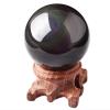 HSDXBA Natural Rainbow Eye Black Obsidian Crystal Sphere Healing Gemstone Ball Divination Witchcraft Meditation Ornaments Home Decorations,Diameter 3.1" view 1