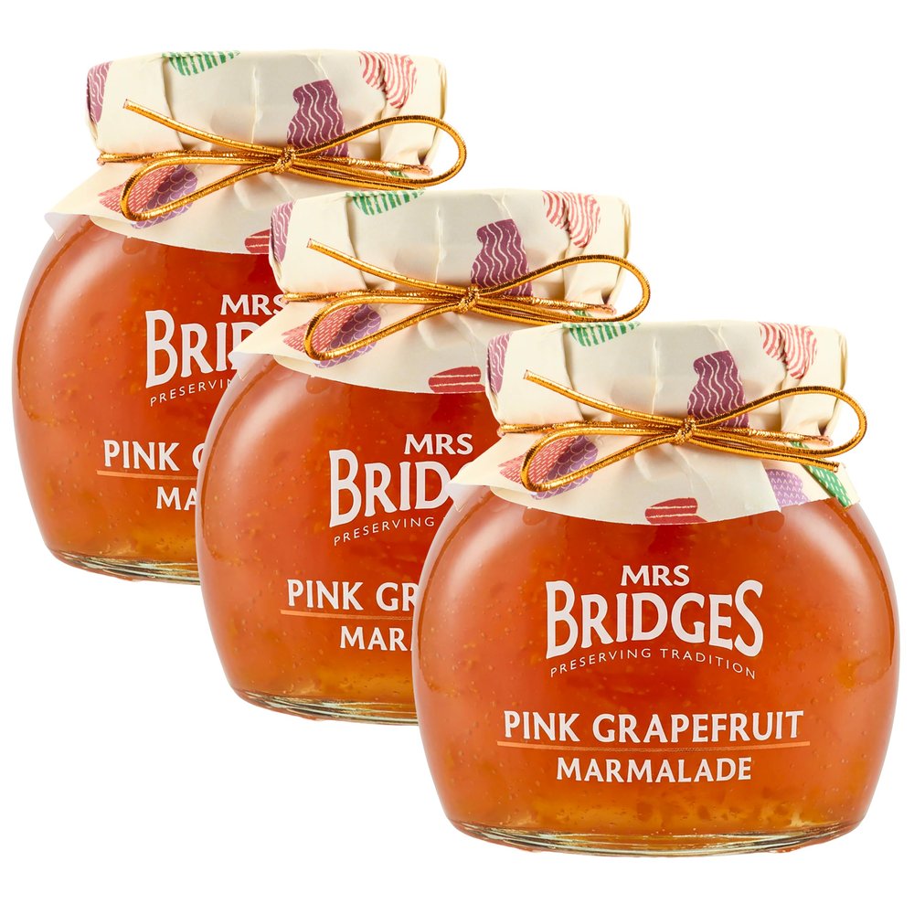 Mrs Bridges Pink Grapefruit Marmalade, Made in Scotland, 12oz Jar (Pack of 3)