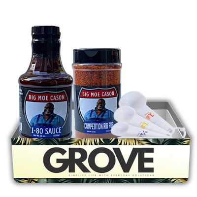 Big Moe Cason I-80 BBQ Sauce 16 oz & Rib Rub BBQ Rub 11 oz Bundle with Measuring Spoon Adds Savory Flavor to Ribs, Fries, and More Ideal for Grilling Gift Set (3 Items)