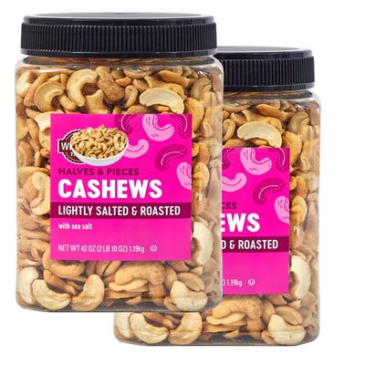 Cashew Halves and Pieces, Lightly Salted, 42 oz (2 Pack)