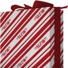 Christmas Candy Cane Stripe Paper Gift Wrap | Name Personalized Gift Wrapping Paper Roll | Unique Holiday Christmas Presents for Kids and Adults (Bold Red, 24"x72"(6ft)) view 1