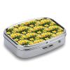 Yellow Spring Daffodils Metal Pill Organizer 2 Compartments Portable Compact Pill Case for Daily Use Travel Purse Wallet view 3
