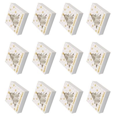 12Pcs Christmas Chocolate Box 12 Compartments Treat Boxes Festival Cookie Candy Packaging Boxes For Parties And Event Recyclable Christmas Chocolate Box