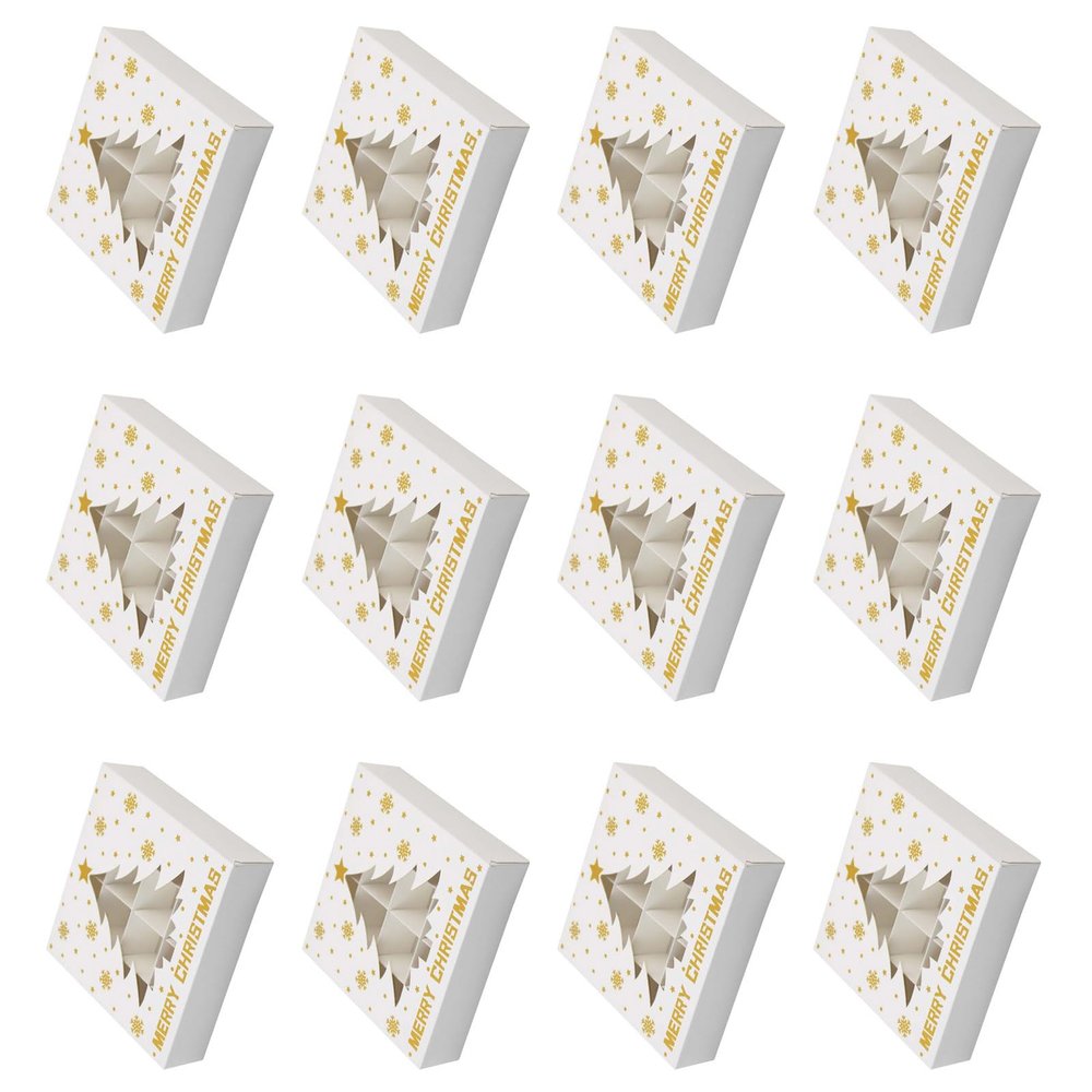12Pcs Christmas Chocolate Box 12 Compartments Treat Boxes Festival Cookie Candy Packaging Boxes For Parties And Event Recyclable Christmas Chocolate Box