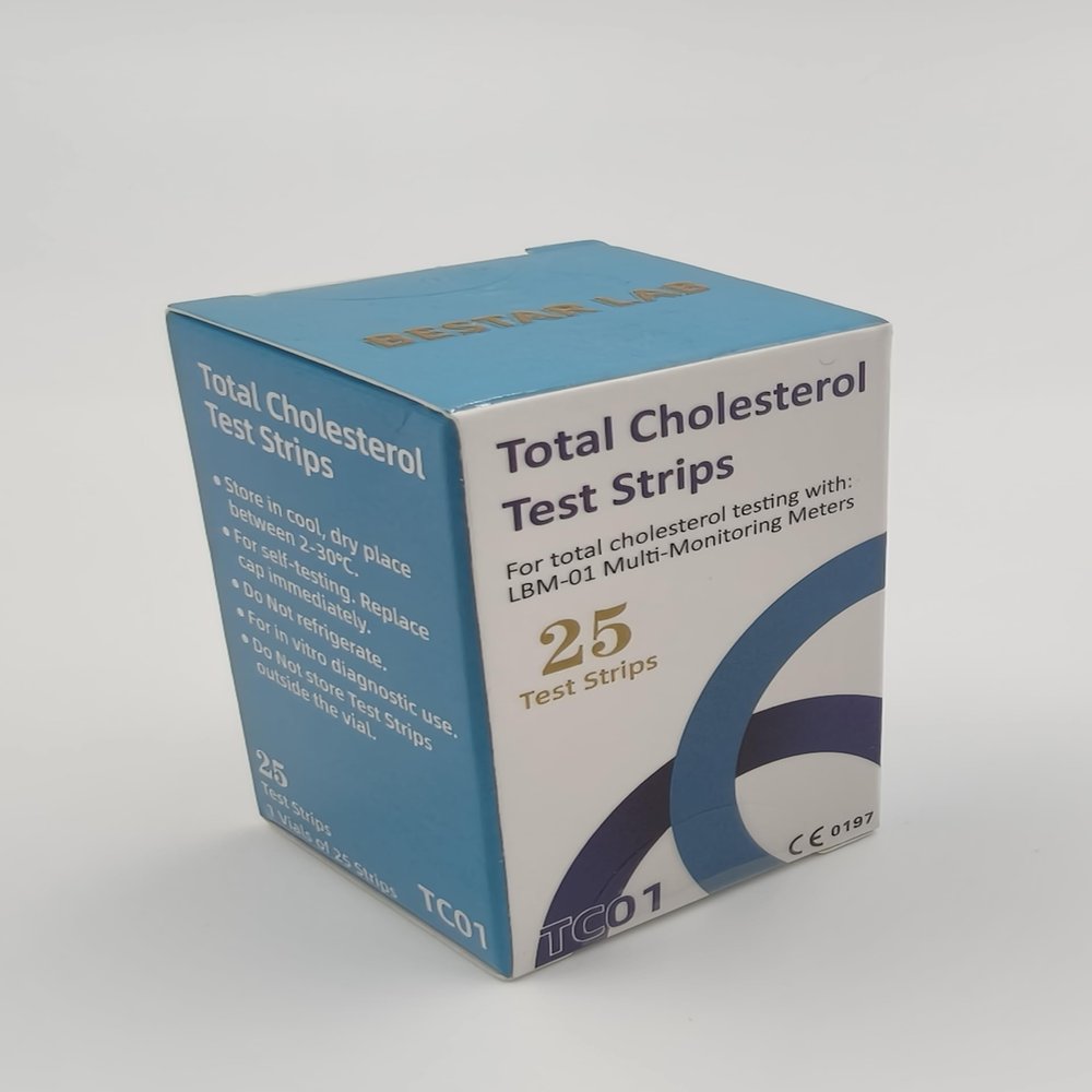 BESTAR LAB 25 Cholesterol Test Strips for BESTAR LAB 2-in-1 Meter (Meter is not Include), No Code Card, Easy to Use and Read.