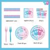 101PCS Party Plates Supplies Kit for Gender Reveal,Boy or Girl Birthday Party,Baby Shower Pink and Blue Disposable plates,Napkins,tablecloth,Paper Cups, fork,Serves 20. view 3
