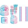 101PCS Party Plates Supplies Kit for Gender Reveal,Boy or Girl Birthday Party,Baby Shower Pink and Blue Disposable plates,Napkins,tablecloth,Paper Cups, fork,Serves 20. view 4