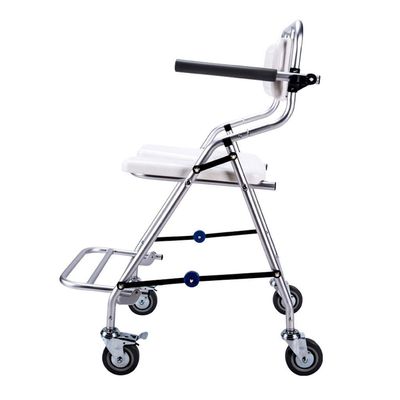 FENOKD Shower Stool Shower Seat Aluminum Alloy Bathroom Elderly Fold Wheeled Bath Chair Pregnant Woman Non-Slip Shower Chair Disabled Bath Stool