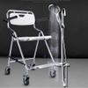 FENOKD Shower Stool Shower Seat Aluminum Alloy Bathroom Elderly Fold Wheeled Bath Chair Pregnant Woman Non-Slip Shower Chair Disabled Bath Stool view 3