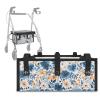 Uacyareni Floral Pattern Rollator Walker Seat and Backrest Covers with Under Seat Storage Bag for Seniors Adults Washable Rollator Walker Accessories 3 Pcs view 3