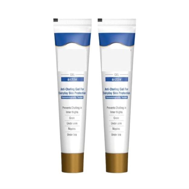 2Pack Activ Anti-Chafing Silicone Gel - 1.41Ounce / 40gm - Helps Healing Itchy Skin (20gm Each)