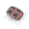 Elderly Pill Organizer Simple AM/PM Box Large-Compartment Medicine Case Arthritis-Friendly, Hunting Deer Camo Camouflage Wooden American Flag view 3