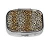 Travel Pill Case Organizer Pocket-Sized Vitamin Holder Fish Oil Container Men Women On-The-Go, Animal Leather Cheetah Skin Gold Leopard Print view 1