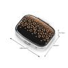 Metal Pill Box AM/PM Compartments Small Medicine Organizer Supplements Case Travel Essential, Rose Gold Glitter Black Cheetah Leopard Print view 3
