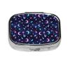 Discreet Pill Organizer Mini Pocket Case Medication Holder Business Meeting Concealed Carry, Trippy Purple Goth Moon Crystals Black Sky view 1