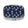 Mini Pill Organizer Moisture-Proof Design Daily Vitamin Case Compact Purse Carry Essential, Halloween Full Moon Raven Goth Skulls view 1