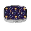 Leakproof Pill Box Fish Oil Organizer Portable Medicine Case Hiking Camping Outdoor Essentials, Space Galaxy Constellation Sun Moon Stars Pattern view 1