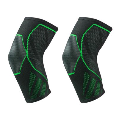 1 PC Compression Elbow Support Pads Elastic Brace for Men Women Basketball Volleyball Fitness Protector Arm Sleeves(2 Pieces Green,L)
