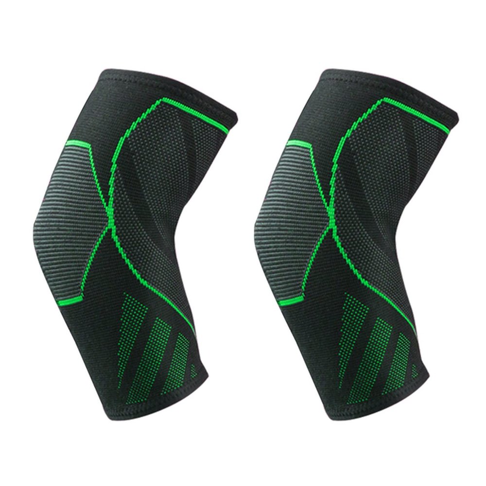 1 PC Compression Elbow Support Pads Elastic Brace for Men Women Basketball Volleyball Fitness Protector Arm Sleeves(2 Pieces Green,L)