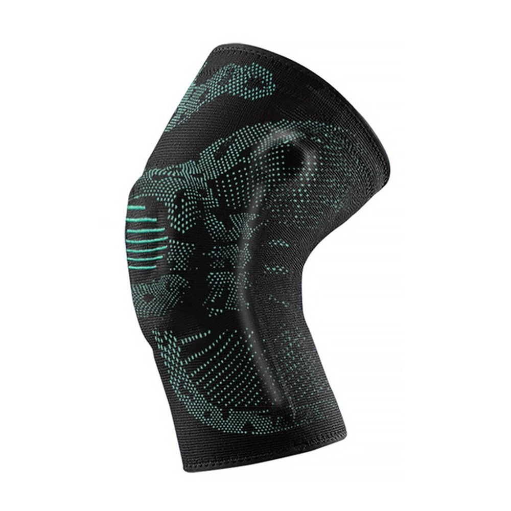 1Pc Compression Knee Support Sleeve Protector Elastic Knee Pads Arthritis Brace Springs Gym Sports Basketball Volleyball Running(Black Green,M)