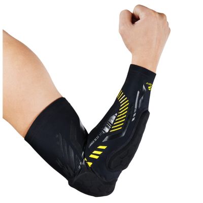 1 pc Gym Sport Basketball Elbow Protector Shooting Anti-Collision Arm Sleeve Warmer Breathable Elbow Pad Support Safety(Yellow 1PC,L)