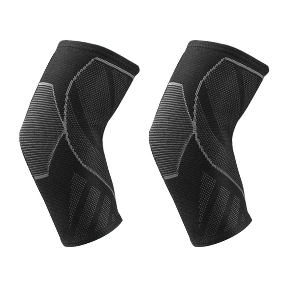 1 PC Compression Elbow Support Pads Elastic Brace for Men Women Basketball Volleyball Fitness Protector Arm Sleeves(2 Pieces Black,M)