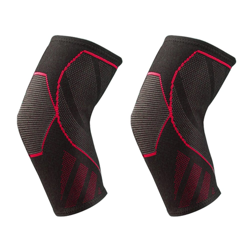 1 PC Compression Elbow Support Pads Elastic Brace for Men Women Basketball Volleyball Fitness Protector Arm Sleeves(2 Pieces Red,XL)