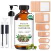 56pcs Castor Oil Patches with Caster Oil Organic Cold Pressed Unrefined Glass Bottle 8oz, Castor Oil Pack Wrap for Belly, Neck, Back, Arms, and Hair Growth (with Eyelash Kit) view 1