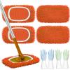 2025 Upgraded Reusable Mop Pads for Swiffer, 4/8/12 Pcs Washable Reusable Microfiber Mop Pads, Replacement Covers Suitable for Wet and Dry Cleaning of Various Floor Surfaces (Orange,8) view 1