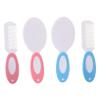 Didiseaon Newborn Hair Brush and Comb Set for Grooming Soft Nylon Bristles Gentle Sensitive Scalp Comfortable Grip Bath Scrubber Kit for Care Pink and Blue view 1
