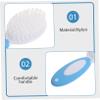 Didiseaon Newborn Hair Brush and Comb Set for Grooming Soft Nylon Bristles Gentle Sensitive Scalp Comfortable Grip Bath Scrubber Kit for Care Pink and Blue view 3