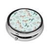 Travel Pill Dispenser, Round Small Organizer, Metal Case for Medicine, Pocket Purse Container for Camping Trips, Flowers Floral Horse Couple Art view 2