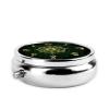 Pocket Pill Box, Waterproof Round Dispenser, Portable Mini Case for Supplements, Daily Use Organizer for Active Lifestyles, Sacred Geometric Zodiac Symbol Magic Occult view 3